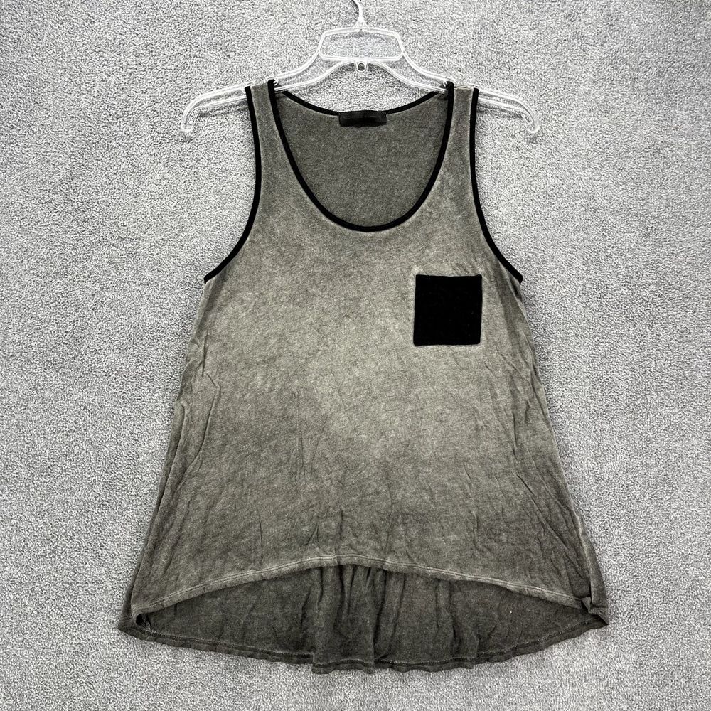 Michelle By Comune Tank Top Womens Small Gray Ombre scoop neck pocket